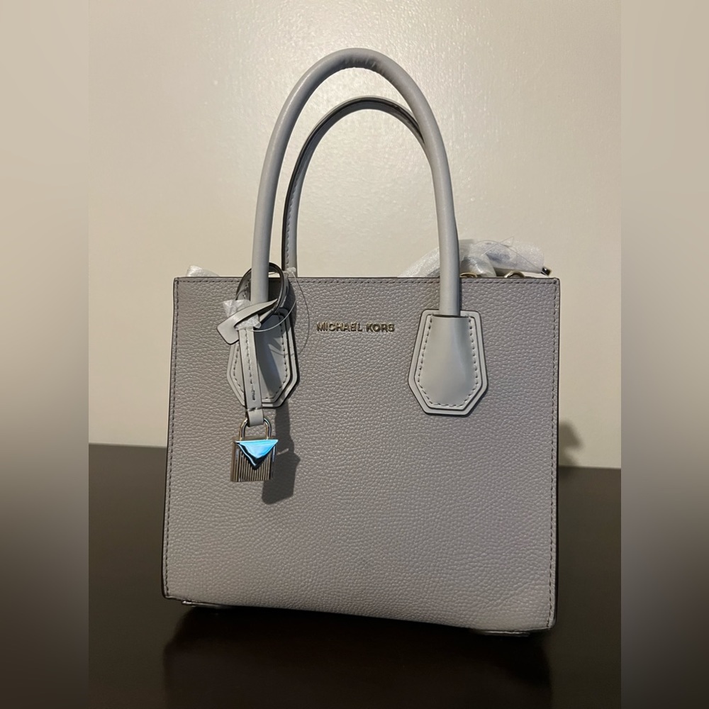 Michael Kors Mercer Leather Bag Pearl Grey Brand New